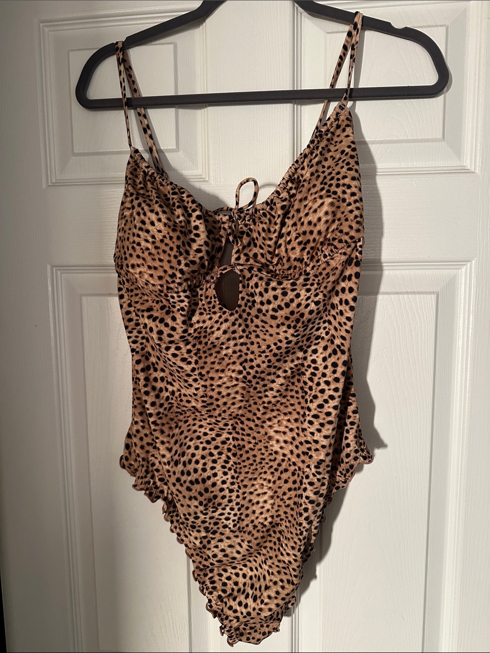 Shade & Shore Tan and Black Leopard One-Piece Swimsuit